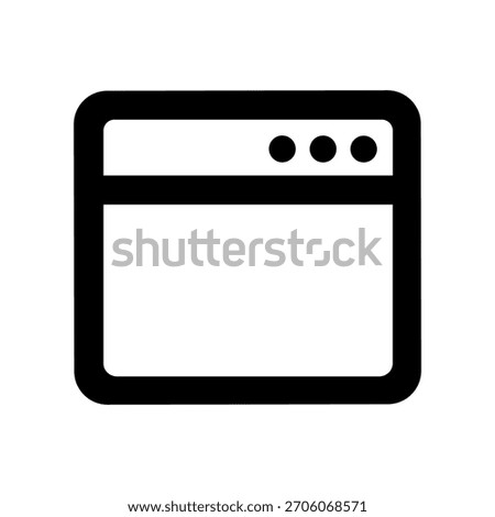 Minimalist Outline Browser Window Frame Web Page Interface Icon