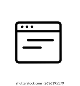 Minimalist Outline Browser Window Mockup Display Internet Page Website Icon