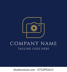 Minimalist Outline Camera Icon Graphic With Photography Shutter Aperture