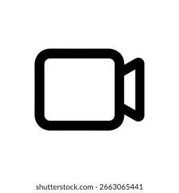 Minimalista Esquema Grabador de cámara Diseño de icono simple para la comunicación en línea