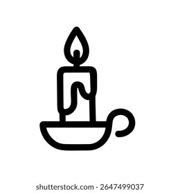 Minimalist Outline Candlelight Decoration Candle Icon Illustration Symbol Graphic