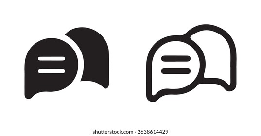 Minimalist Outline Chat Bubble Icons – Vector Speech and Messaging Symbols. vector illustration eps 10