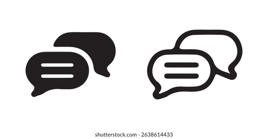 Minimalist Outline Chat Bubble Icons – Vector Speech and Messaging Symbols. vector illustration eps 10