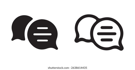 Minimalist Outline Chat Bubble Icons – Vector Speech and Messaging Symbols. vector illustration eps 10