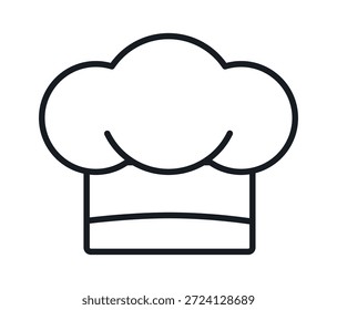 A minimalist outline of a chef's hat, symbolizing culinary creativity and expertise.