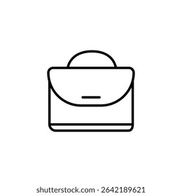 Minimalist Outline Of A Classic Briefcase Against A Transparent Backdrop