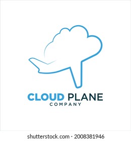Diseño de logotipo de nube de contorno y plano minimalista