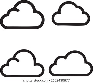 Minimalist outline cloudy Vector illustration