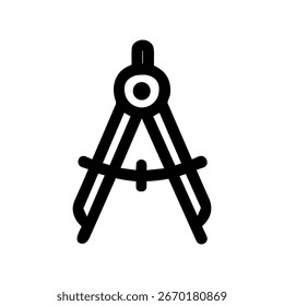 Minimalist Outline Compass Tool for Geometry and Technical Drawing Icon