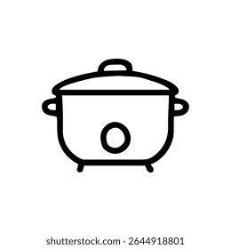 Minimalista Crockpot Fogão Lento Cozinha Linha Ícone
