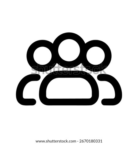 Minimalist Outline Crowd Group Icon Representation of Community Symbol