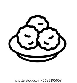 Minimalista Contorno Delicioso Prato de almôndega Alimento Ícone Culinário