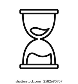 Minimalist outline design of an hourglass, symbolizing time management, school schedules, and student discipline.