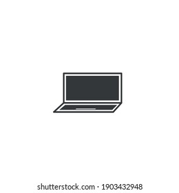 Minimalist outline design laptop icon illustration, perfect for web, web phone, app, etc.