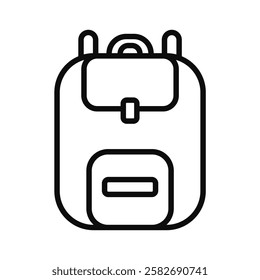 Minimalist outline design of a child’s school bag, representing students, learning, and educational activities.