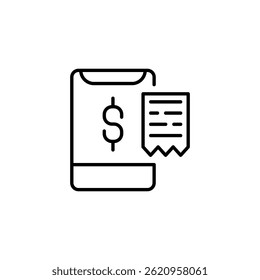 Minimalist Outline of Dollar Financial Transaction or Budget Invoice