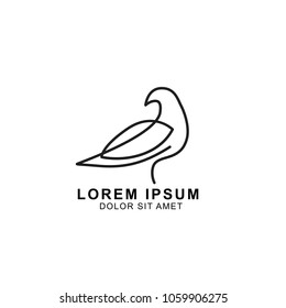 minimalist outline dove logo template in white background. modern dove logo. dove logo design for fashion and company