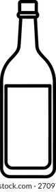 Eine minimalistische Umrisszeichnung einer Flasche. Einfach und dennoch stilvoll, perfekt für eine Vielzahl von Designprojekten. Ideal für Marken- oder Verpackungskonzepte.