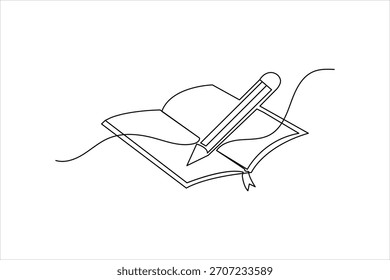 Minimalistische Umrisszeichnung eines Notizenfassungs- oder Lernkonzepts