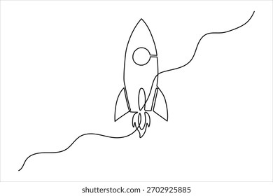 Esquema minimalista de um símbolo de lançamento de foguete