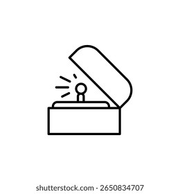 Minimalist Outline Drawing Of A Shiny Diamond Engagement Ring