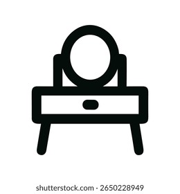 Minimalistische Outline Dressing Table Eenvoudige Vorm Meubelpictogram Grafisch