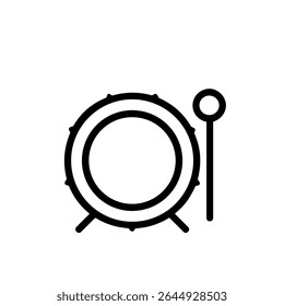 Minimalista Contorno Percussão Tambor Instrumento Musical Ilustração de Arte de Linha Simples