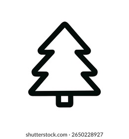 Minimalist Outline Evergreen Tree Shape Graphic Icon Symbol