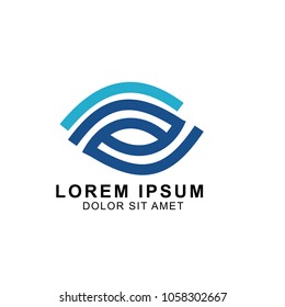 minimalist outline eye logo template in white background. ophthalmologists logo. 