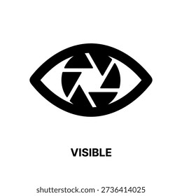 Minimalist Outline Eye Shutter Aperture Focus Symbol Optical Vision Icon
