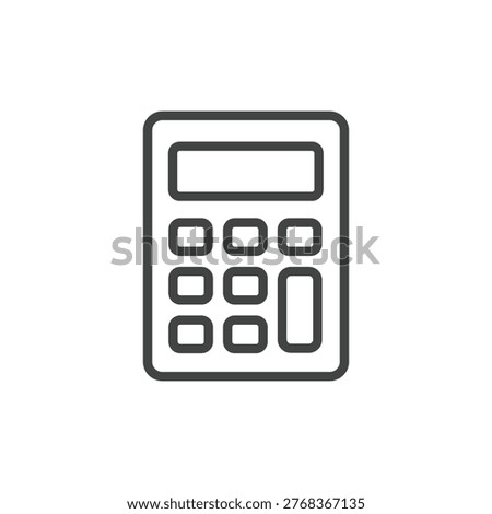 Minimalist Outline Financial Calculation Machine Simple Black and White Calculator Icon