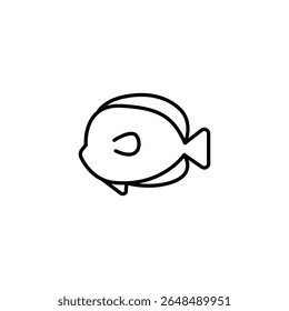 Minimalist Outline Of A Fish For Icons And Graphic Representations