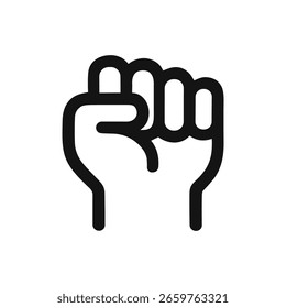 Minimalist Outline Fist Protest Symbol Concept Icon Illustration Graphic