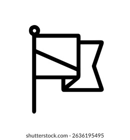 Minimalist Outline Flag with Pennant Shape Icon Symbol Sign