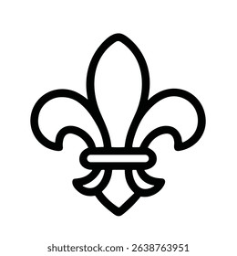 Minimalist Outline Fleur De Lis Lily Symbol Sign Shape Icon Art