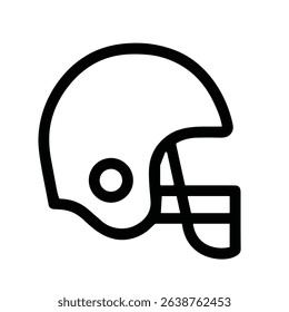 Minimalist Outline Football Helmet Icon Protective Gear Sports Equipment