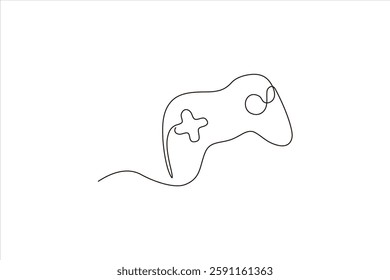 Minimalist outline of a gaming controller against a white background, representing gaming culture