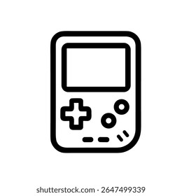 Minimalist Outline Handheld Game Console Retro Gaming Device Icon