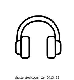Minimalist Outline Headphones Audio Listening Device Technology Symbol Icon