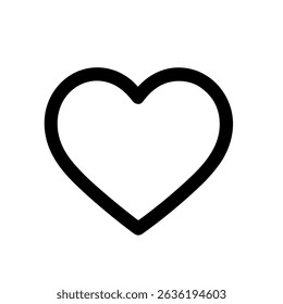 Minimalist Outline Heart Shape Symbol Love Icon Graphic Element