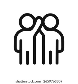 Icono de símbolo de conexión de cinco Personas de gesto alto