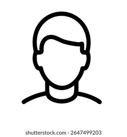 Minimalist Outline Human Avatar User Head Person Profile Icon Symbol