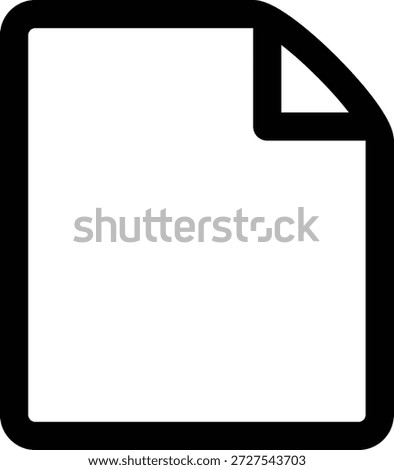 A minimalist outline icon of a blank document page with a folded top-right corner, representing a new file or document.