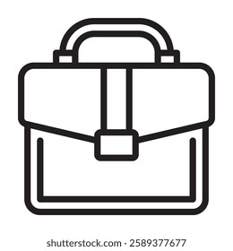 Minimalist outline icon of a business briefcase symbolizing work, career, office, and professional life. Perfect for business, corporate, and job-related design concepts.