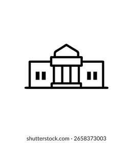 Ícone de contorno minimalista de um edifício clássico com colunas arquitetura governo