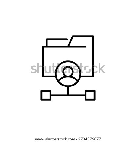 Minimalist Outline Icon Representing User Folder Network Connection And