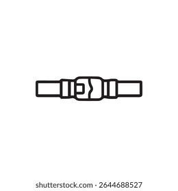 A minimalist outline icon of a safety belt, designed for easy integration into safety awareness campaigns or transportation-related content.