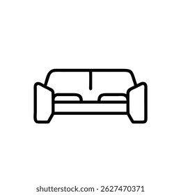 Minimalist Outline Icon of a Sofa – Vector Line Design

