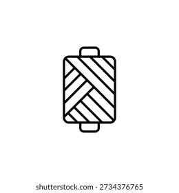 Minimalist Outline Icon Of A Spool Of Thread For Sewing And Craft Projects