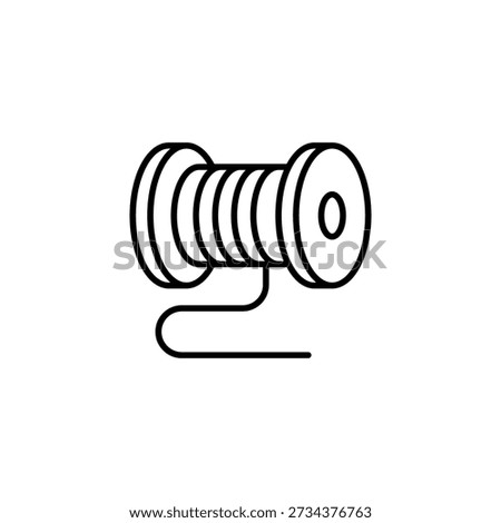 Minimalist Outline Icon Of A Spool With Wire For Industrial Or Crafting